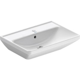 Vasque Duravit D-Neo, l x h x p : 650 x 170 x 440 mm, avec trop-plein, 1 trou robinet au centre, blanc