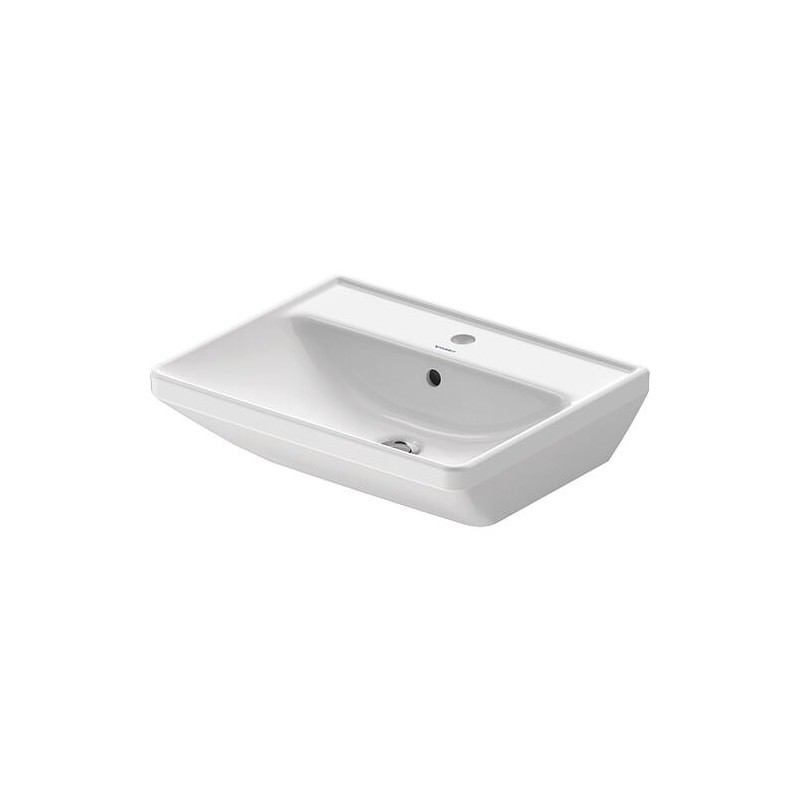 Vasque Duravit D-Neo, BxHxT: 550 x 165 x 440 mm, avec trop-pleint, 1 trou robinet au centre, blanc