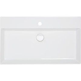 Vasque Elayla lxhxp: 810x130x460mm 1 trou robinet avec trop-plein céramique blanc