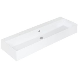 Vasque Elayla BxHxT:1210x150x460mm avec 2 lavabos 2 trous robinet