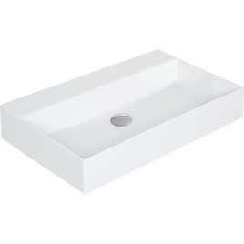 Vasque Elayla lxhxp: 810x130x460 mm sans trou robinet avec trop-plein céramique blanc