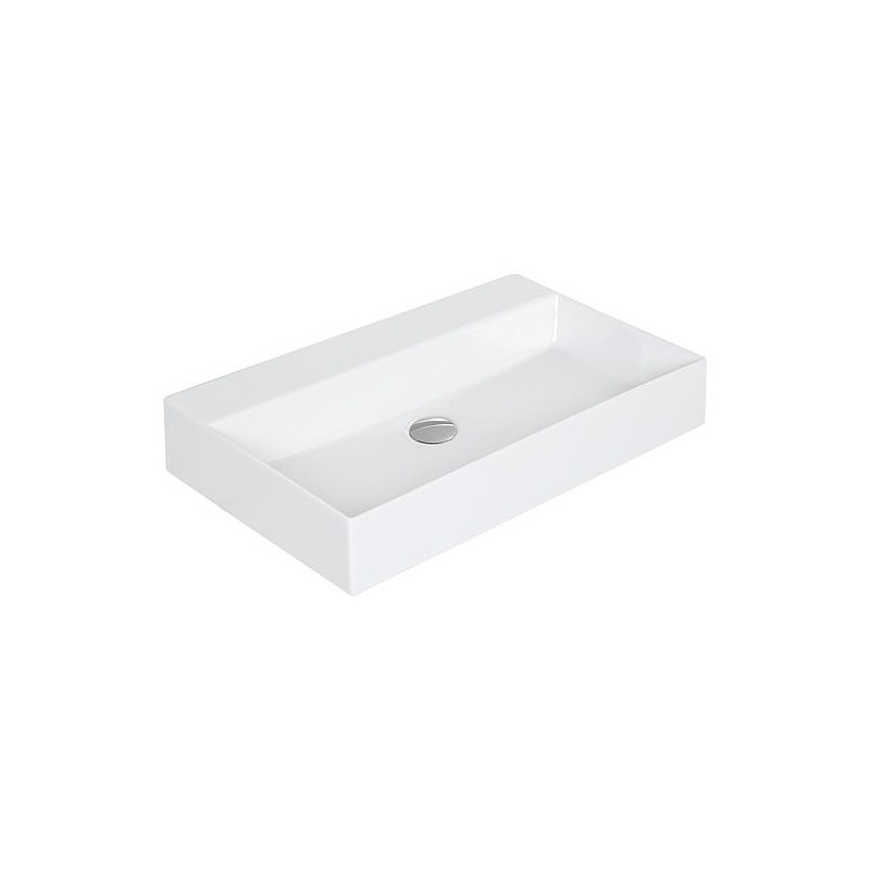 Vasque Elayla lxhxp: 810x130x460 mm sans trou robinet avec trop-plein céramique blanc