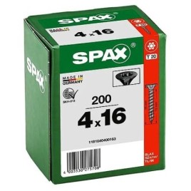 Vis à tête fraisée SPAX®, noir galvanisé, filetage complet, 4x40mm, UE:200