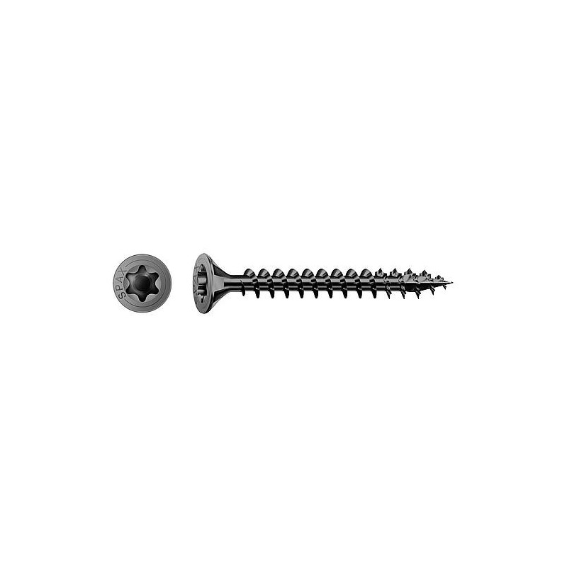 Vis à tête fraisée SPAX®, noir galvanisé, filetage complet, 5x30mm, UE:200