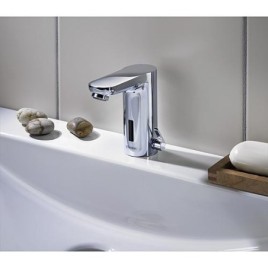 Mitigeur lavabo Schell CELIS E HD-M fonctionnement sur pile saillie 130 mm chrome