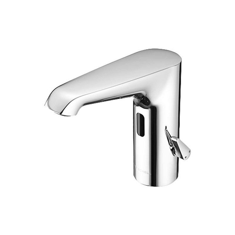 Mitigeur lavabo Schell XERIS E HD-M saillie 130 mm chrome avec sonde IR fonctionnement pile