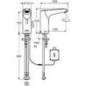 Mitigeur lavabo Schell XERIS E HD-M saillie 130 mm chrome avec sonde IR fonctionnement pile