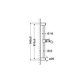 Barre de douche Hansa 940 mm, chrome