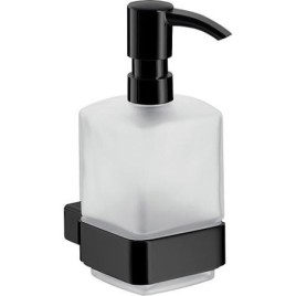 Distributeur de savon emco loft verre satiné, noir, suspendu