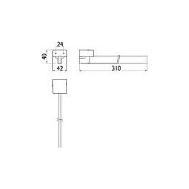 Porte-serviette emco loft, un bras, 310mm, noir