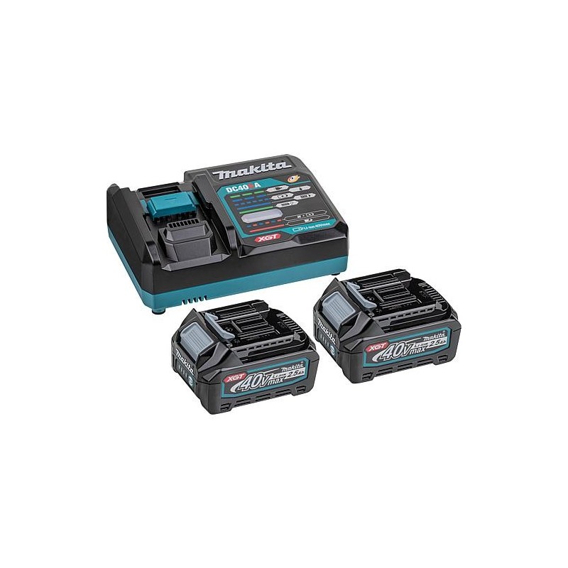 Kit de batteries Makita 40 V avec 2x batteries 2,5 Ah et chargeur