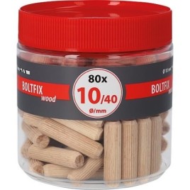 Chevilles en bois TOX Boltfix wood 10x40 mm, Chevilles cannelées en hêtre massif Cond. : 80