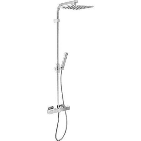 Système de douche, douchette Karasu, pomme de douche 250 x 250 mm et thermostatique, chromé