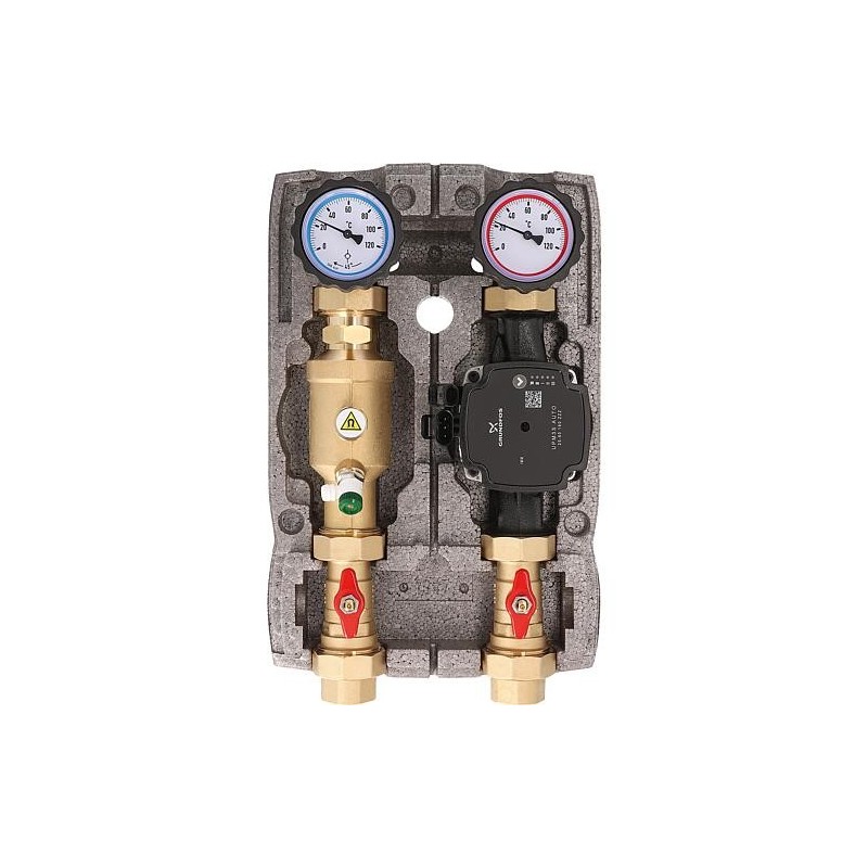 Kit de circuit de chauffage Easyflow DN25 (1") non mélangé avec séparateur de magnétite, pompe Grundfos UPM3S AUTO 25-60