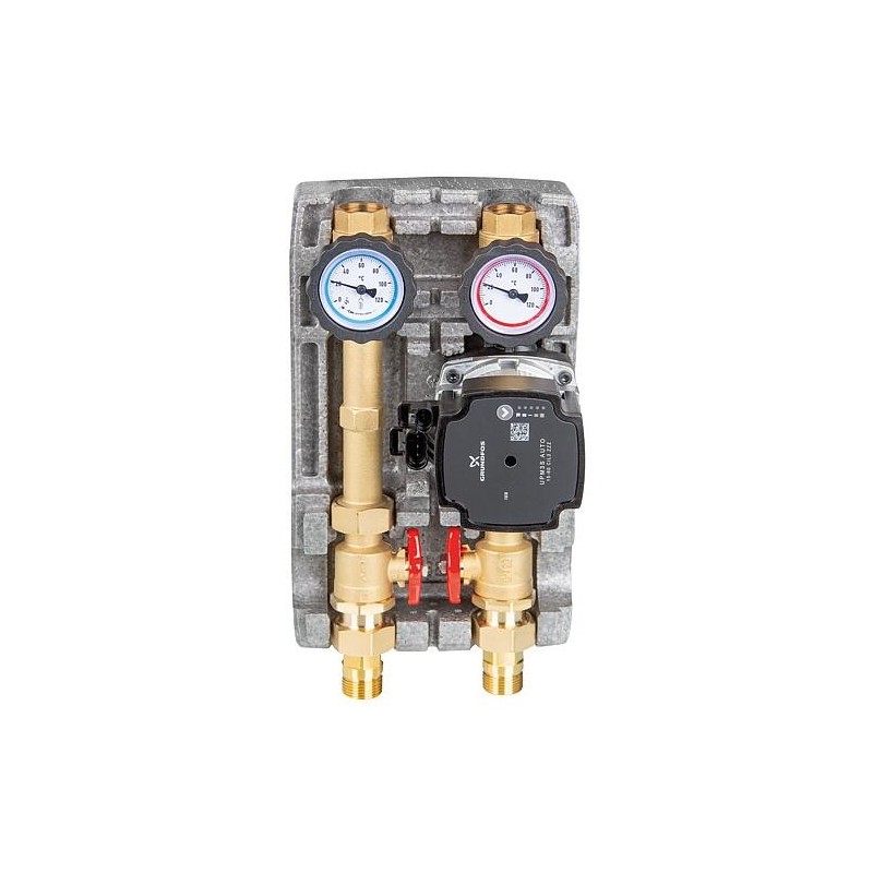 Kit de circuit de chauffage Easyflow DN20 non mélangé, circuit de compteur de chaleur avec pompe Grundfos UPM3S AUTO 15-60