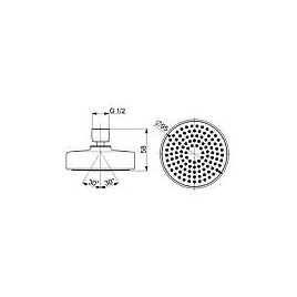 Pomme de douche Hansa Hansabasicjet 1 jet Ø 95 mm, chromé