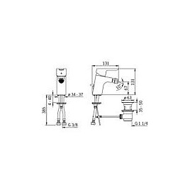 Mitigeur de bidet Hansa Hansaprimo, déport 107 mm, chromé