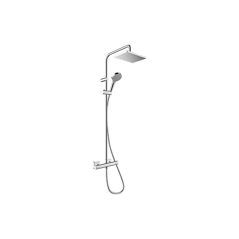 Système de douche Hansgrohe 230 1jet Vernis Shape, douchette, pomme de douche 230 x 170 mm et thermostat, chromé