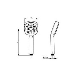 Douchette manuelle Hansa Basicjet Style 1 jet Ø 96 mm, chromé