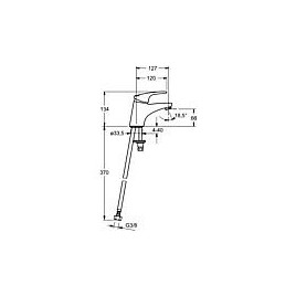 Mitigeur de lavabo Hansa Hansamix, déport 127 mm, s. garn. d’écoul. Déport 127 mm chromé