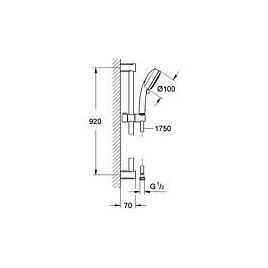 Kit de douche Grohe Tempesta C100 600 mm, 3 jets Ø 100 mm, chromé