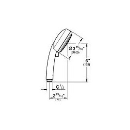 Douchette manuelle Grohe Tempesta C100 4 jets Ø 100 mm, chromé