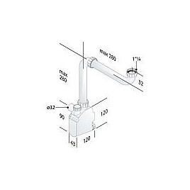 Siphon plat de lavabo DN32(1 1/4") x Ø32 mm avec ouverture de nettoyage, pour montage sous meuble