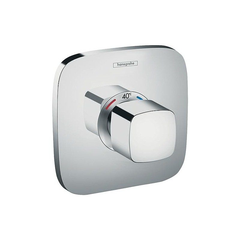 Mitigeur thermostatique encastré Hansgrohe Ecostat E Highflow set de finition chrome