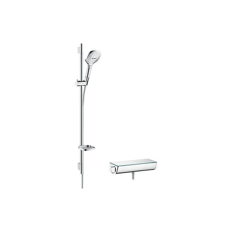 Kit de douche avec thermostat Hansgrohe Raindance Select E 120, barre de douche 900mm, douchette Ø 120mm flexible de