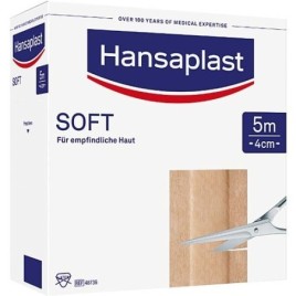 Pansement adhésif Hansaplast SOFT 5 m x 4 cm