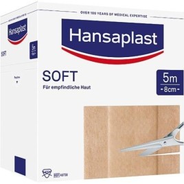 Pansement adhésif Hansaplast SOFT 5 m x 8 cm