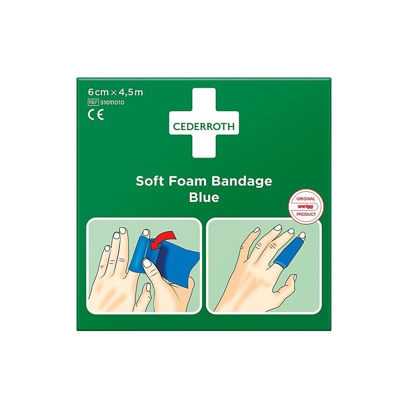 Bande adhésive Cederroth Soft Foam Bandage Blue 4,5 m, 1009710