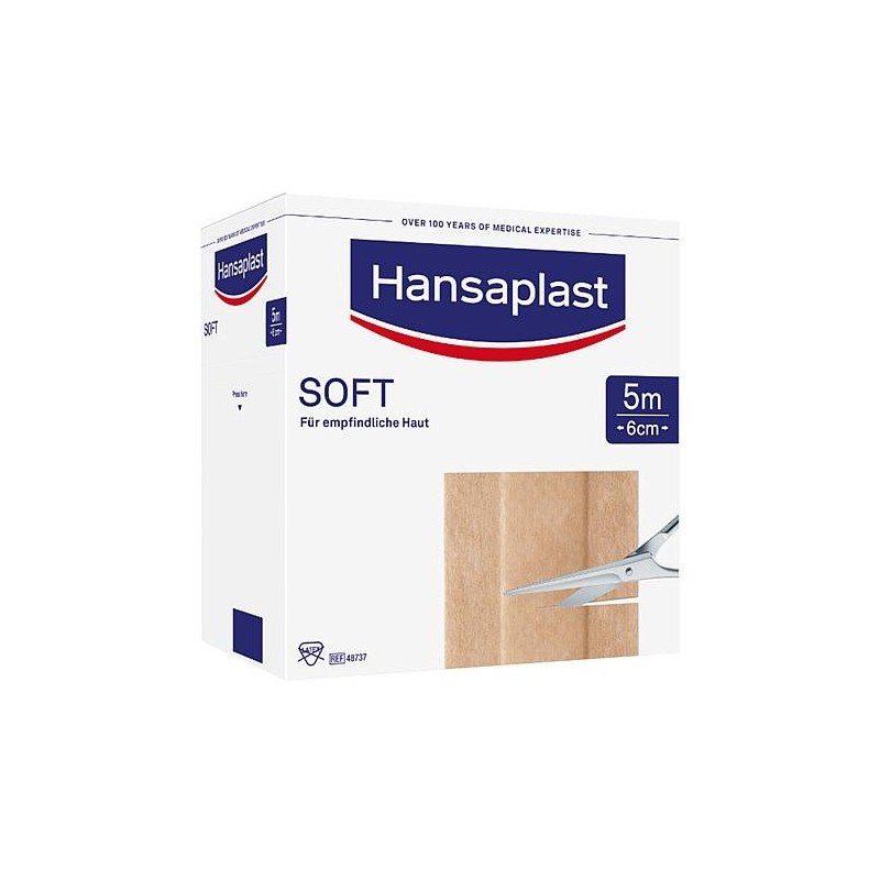 Pansement adhésif Hansaplast SOFT 5 m x 6 cm