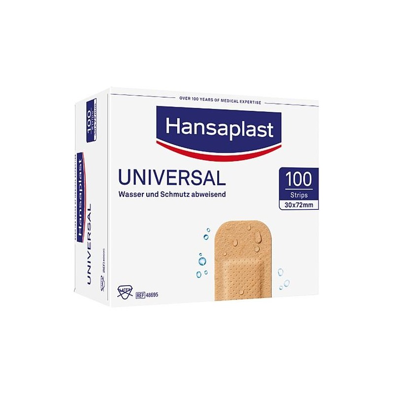 Pansement universel Hansaplast UNIVERSAL Strips 3,0 x 7,2 cm 100 pièces