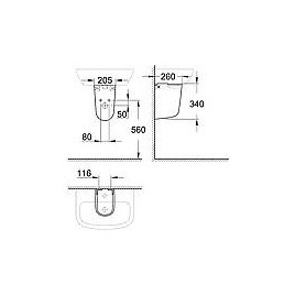 Demi-colonne Grohe Bau Keramik blanc alpin