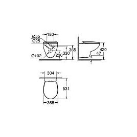 Combi-Pack Grohe Bau céramique sans bord, softclose blanc alpin