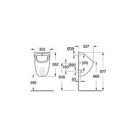 Urinoir Grohe Bau céramique l x H x P : 355 x 552 x 337 mm, arrivée par l’arrière, céramique blanc alpin