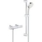 Kit de douche douche Grohe avec mitigeuGrohtherm 800 C, barre de douche 600 mm, douchette Ø 100 mm et flexible de douche chrome