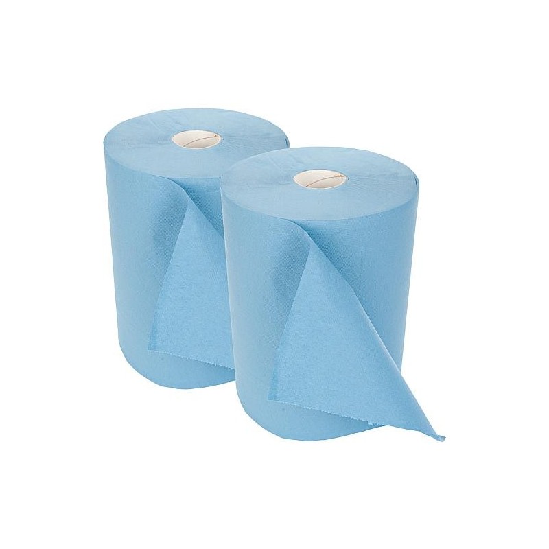 Grand rouleau de chiffons de nettoyage bleu, 2 couches, 38x35 cm, UE 2 pièces