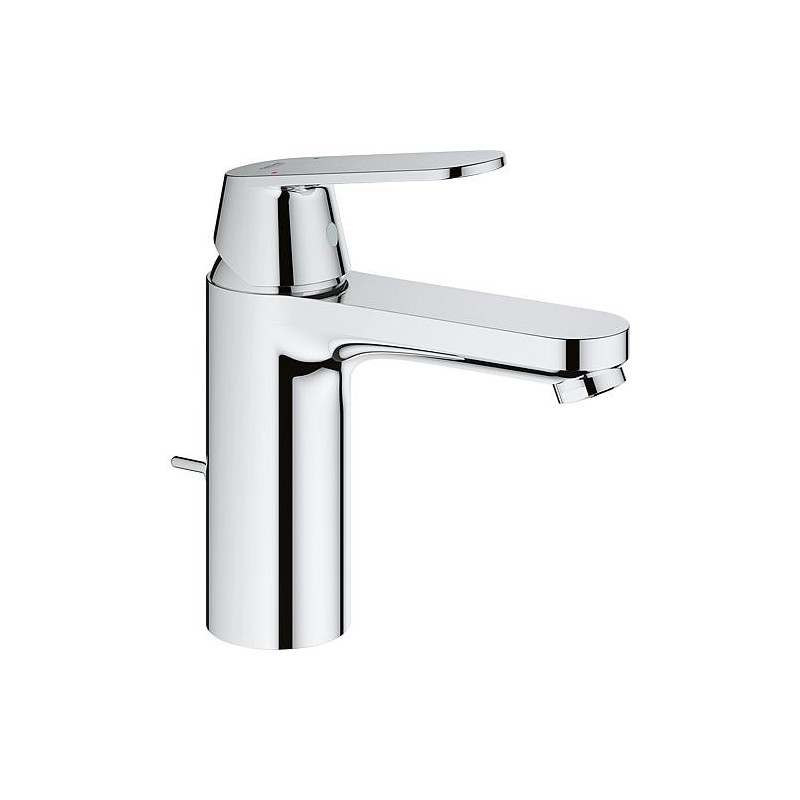 Mitigeur monocommandé pour lavabo GROHE Eurosmart C 23325, hauteur moyenne, garniture d’écoulement à barre-tirette chromé