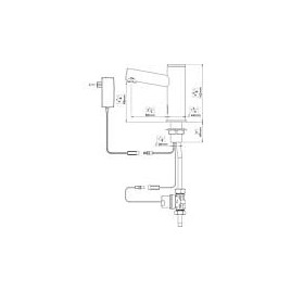 Robinet électronique pour lavabo Benkiser Metrix Primus, acier inoxydable, alimenté par secteur