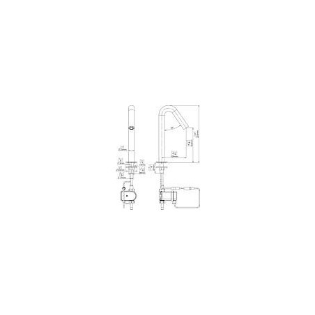 Mitigeur de lavabo Benkiser Sintra, déport 109 mm, capteur IR fonctionnement sur pile, chromé