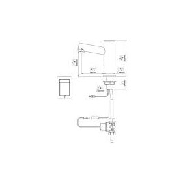 Mitigeur de lavabo Benkiser Metrix Primus, déport 110 mm, capteur IR fonctionnement sur pile, chromé