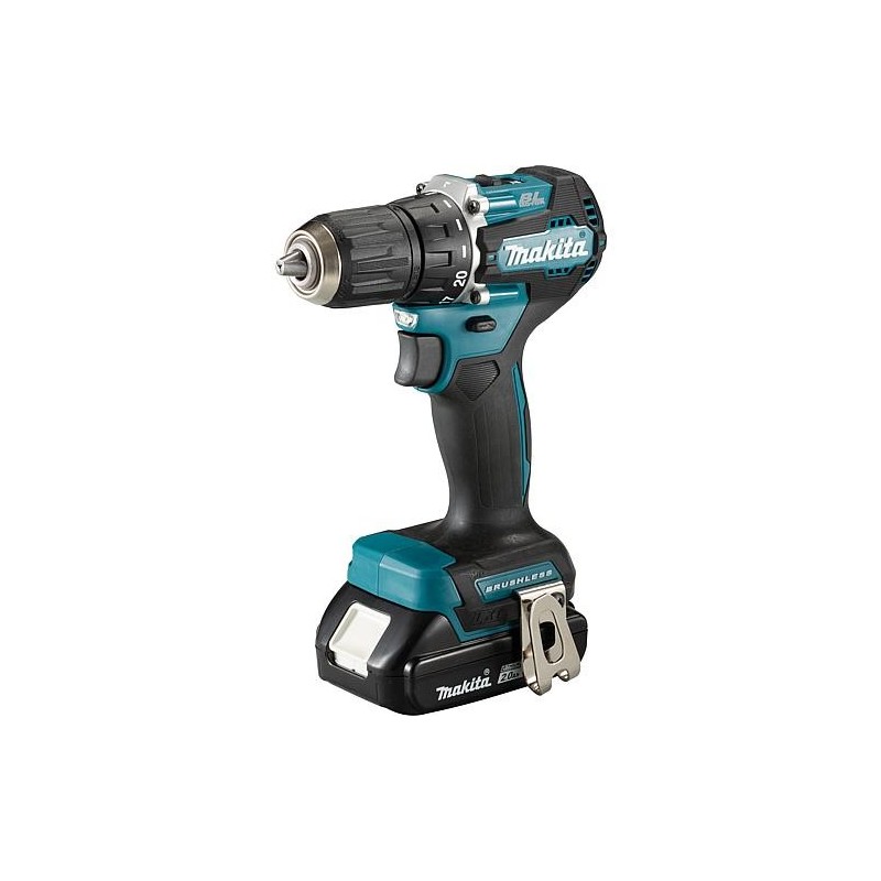 Perceuse-visseuse à percussion sans fil Makita 18 V DDF487RAJ avec 2x batteries 2,0 Ah et chargeur