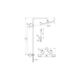 Système de douche IdealStandard Ceratherm T25, noir mat, a. douchette à main