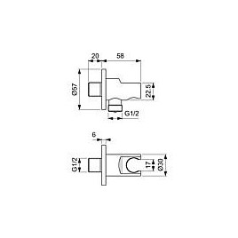 Coude de raccordement mural IdealStandard Idealrain Round, noir mat