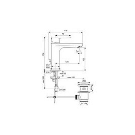 Robinetterie de lavabo IdealStandard Cerafine O, noir mat, a. garn. d’écoul.