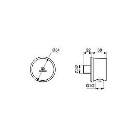 Coude de raccordement mural IdealStandard Idealrain Round, noir mat