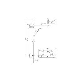 Colonne de douche IdealStandard Ceratherm T25, douchette Ø 200 mm et mitigeur thermostatique  noir mat