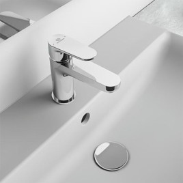 Mitigeur lavabo Ideal Standard Cerafine O, saillie de 114 mm, chromé, sans garniture d’écoulement